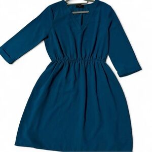 Everly Teal Long Sleeve Dress